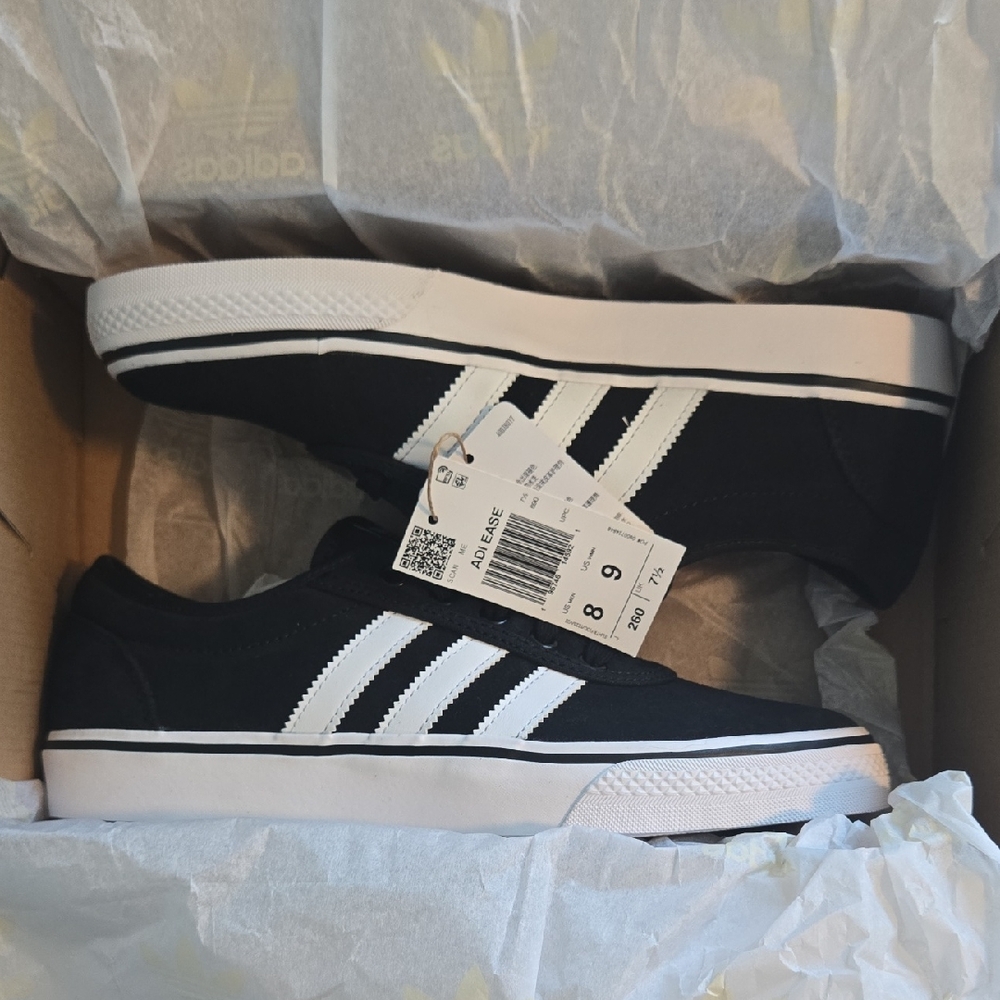 adidas Black and White Low-Top Canvas Sneakers